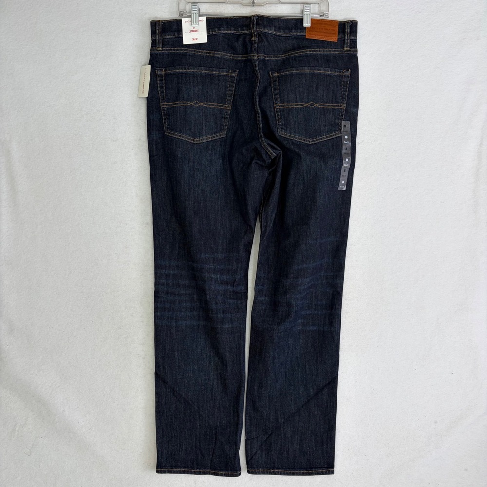 Lucky Brand 221 Straight Jeans Mens 36x32 Dark Wash NEW Advanced Stretch Denim - Picture 3 of 10